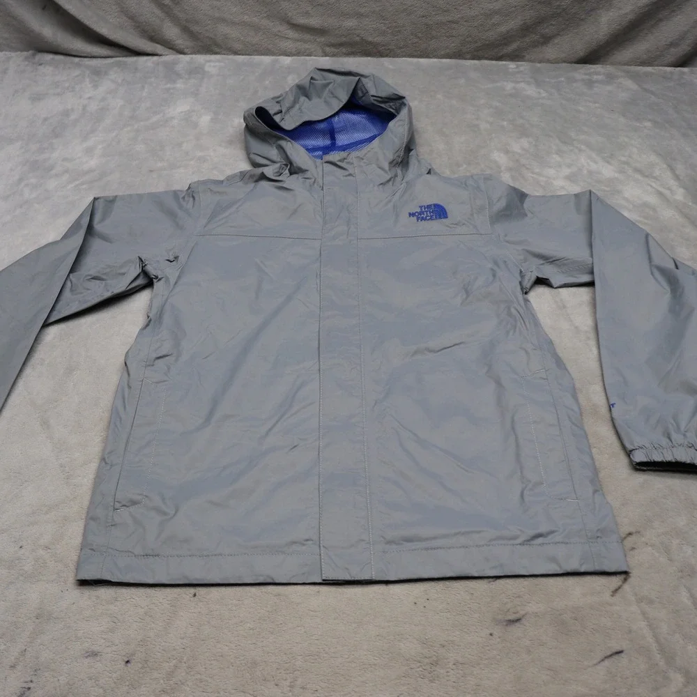 North Face Zipline Jacket Boys Large 14/16 Gray Rain Wind Waterproof Mesh Lined